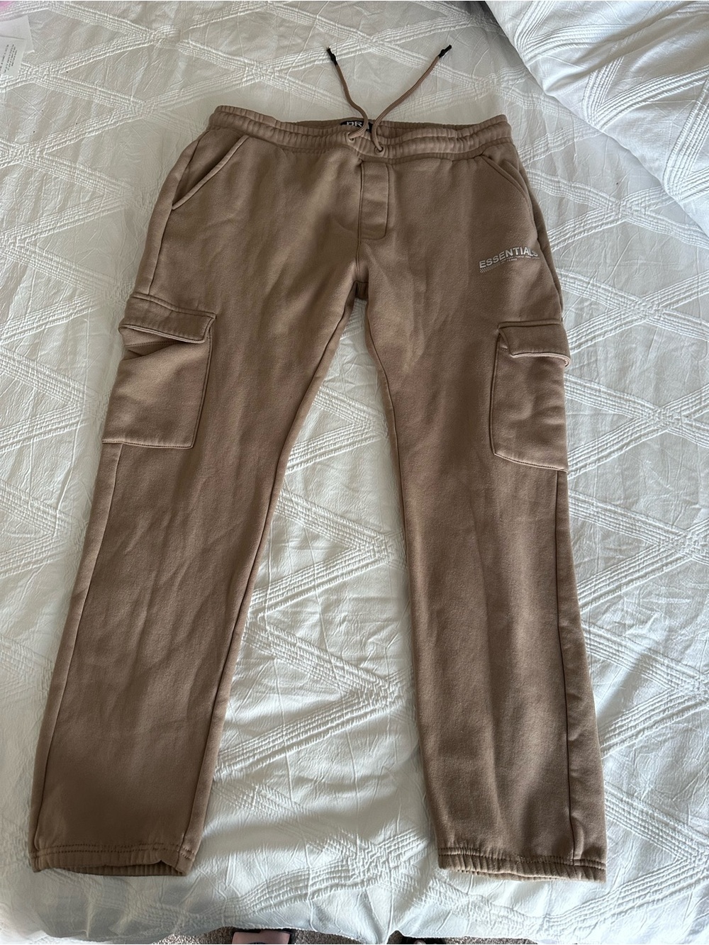ESSENTIALS Women’s Tan Cargo Sweatpants - Picture 3 of 8